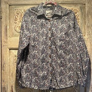 EUC Liberty of London Threadbeat Custom Handmade Floral Wooden-Button Shirt /XXL